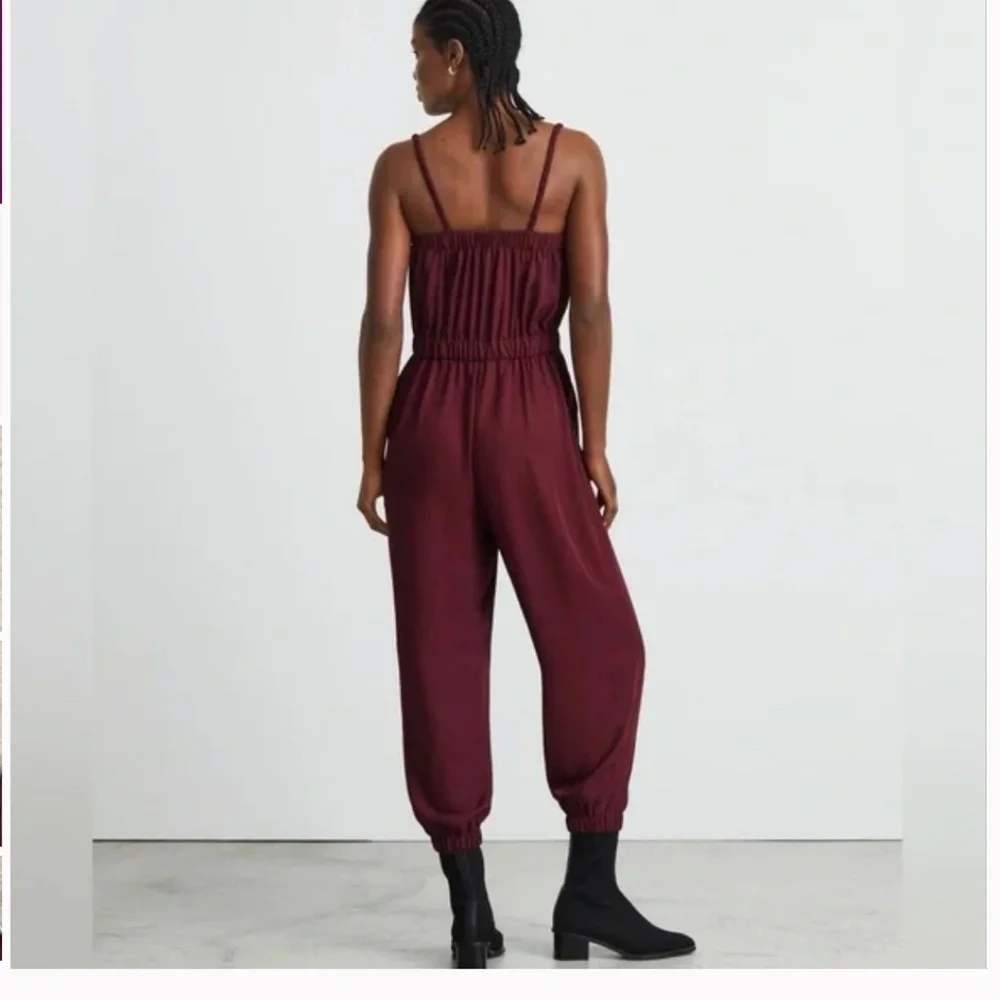 Everlane The Party-Of-One Sleeveless Jumpsuit Oxblood Size XS
